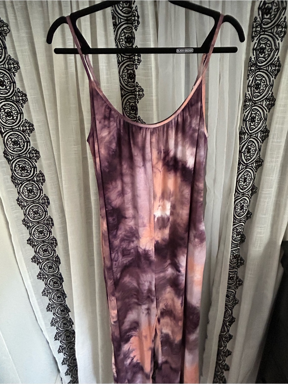 Socialite Tie-Dye Wide-Leg Jumpsuit Purple & Peach - Picture 2 of 6